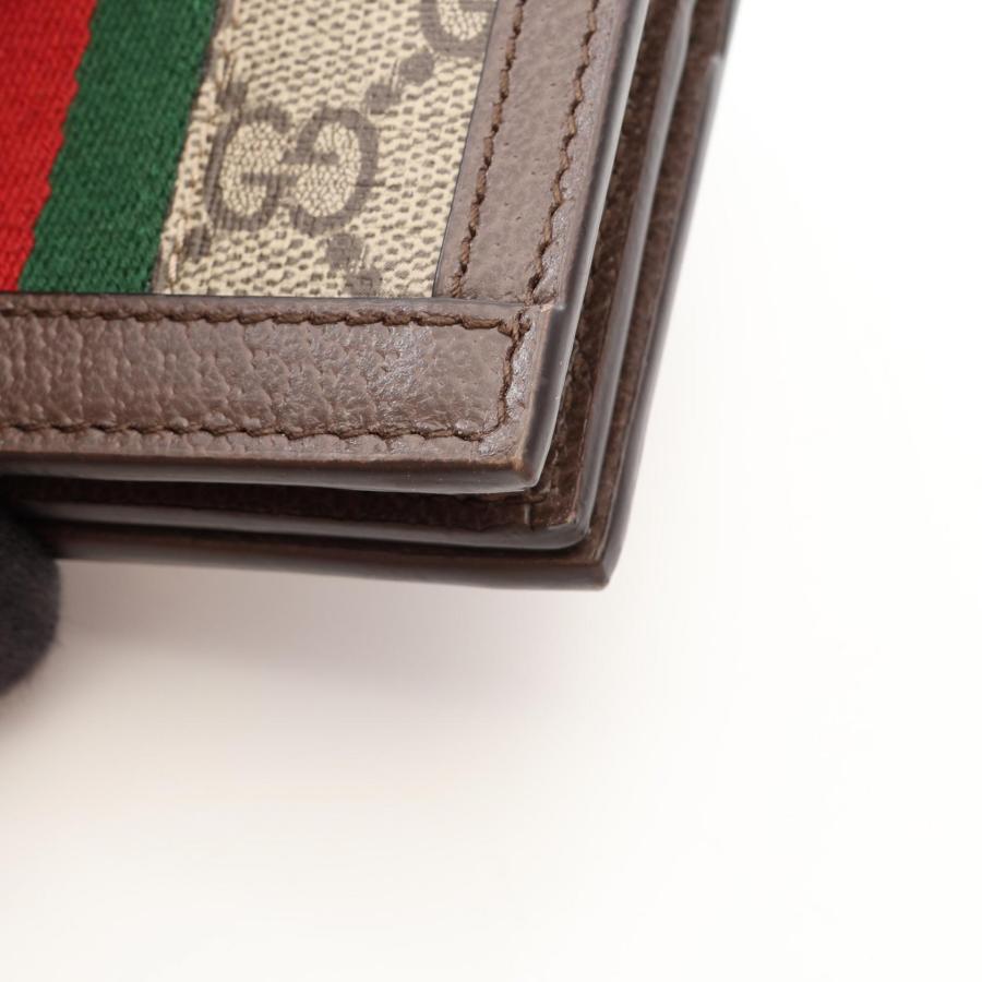 美品GUCCI 二つ折り財布 オフィディア GGスプリーム GUCCI（グッチ） オフィディア GGスプリーム ブランドオフ レザー 二