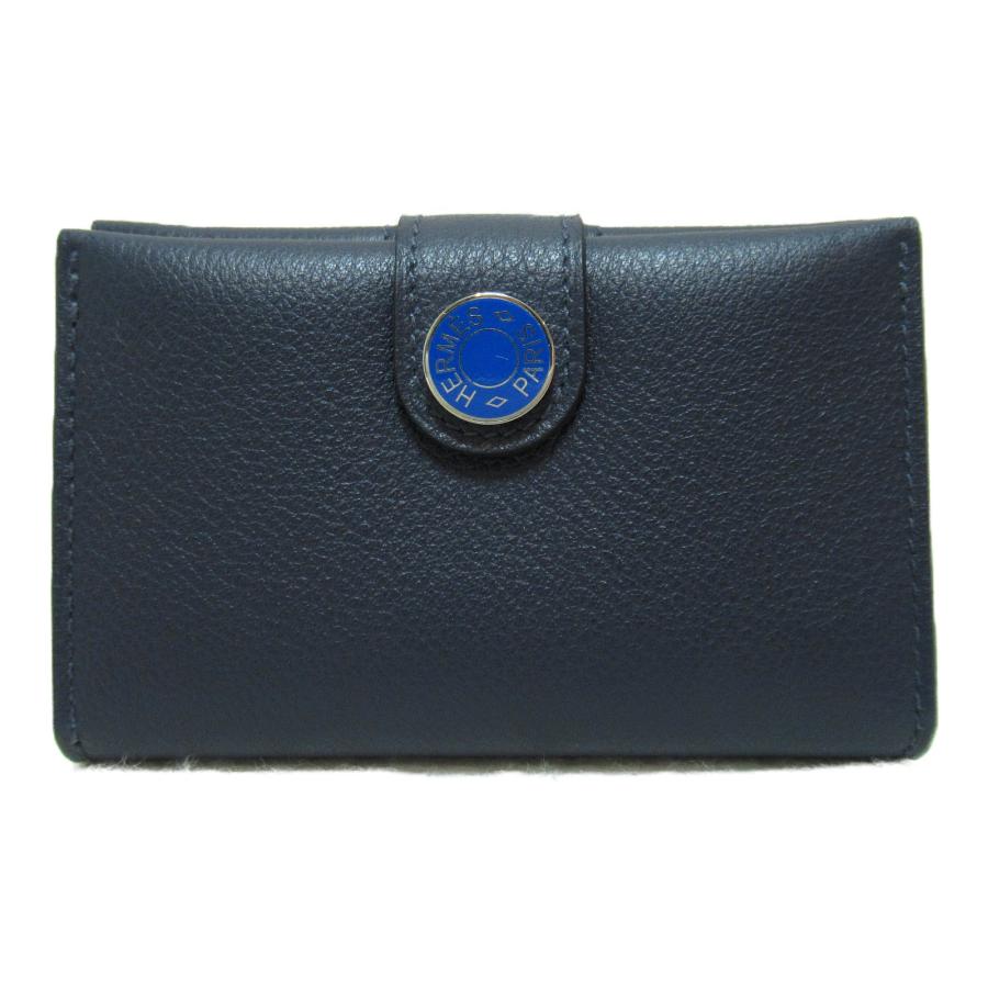HERMES エルメス カードケース RMSカードケース ヴェルソ ネイビー系 