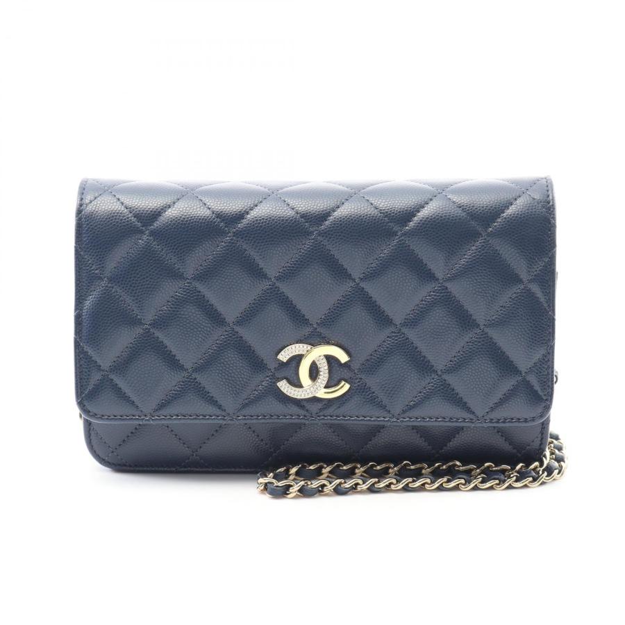 CHANEL シャネル マトラッセ ショルダーバッグ カーフ ネイビー 【中古】 レディース CHANEL（シャネル） マトラッセ ブランドオフ カーフ（牛革