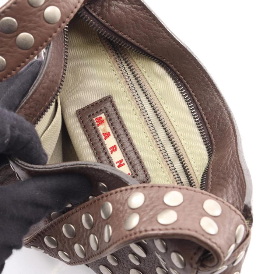 MARNI（マルニ） スタッズ ブランドオフ レザー ショルダーバッグ