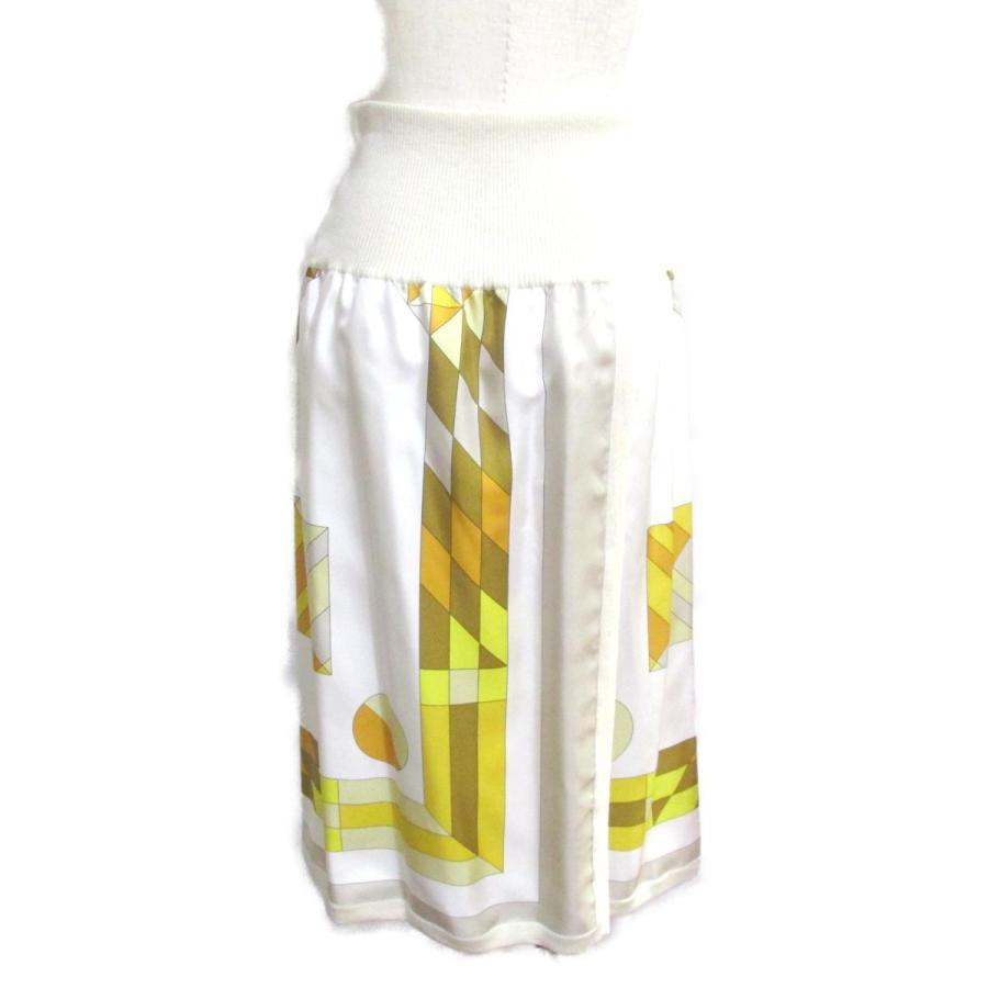 HERMES エルメス スカート ホワイト系 シルク 中古 : 2107600828480  