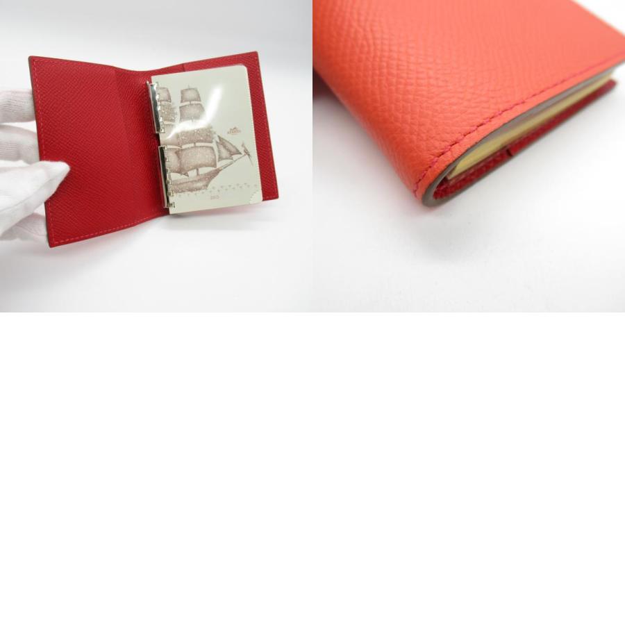HERMES エルメス 手帳 アジェンダPM 手帳カバー レッド系 レザー HERMES エルメス 手帳 アジェンダPM 手帳カバー レッド系 レザー
