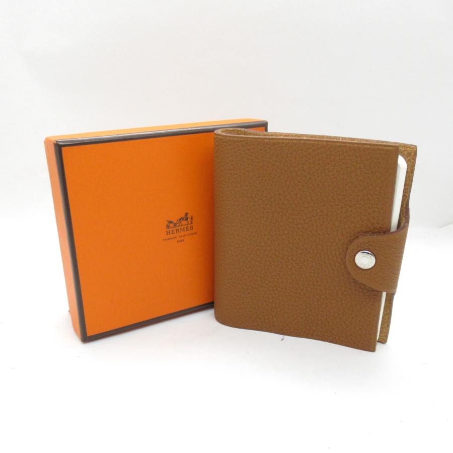 HERMES エルメス 手帳 ユリスミニアジェンダ ブラウン系 レザー 中古 