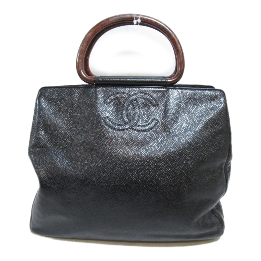 CHANEL シャネル ハンドバッグ ウッドハンドルバッグ ブラック系 CHANEL シャネル ハンドバッグ ウッドハンドルバッグ ブラック系