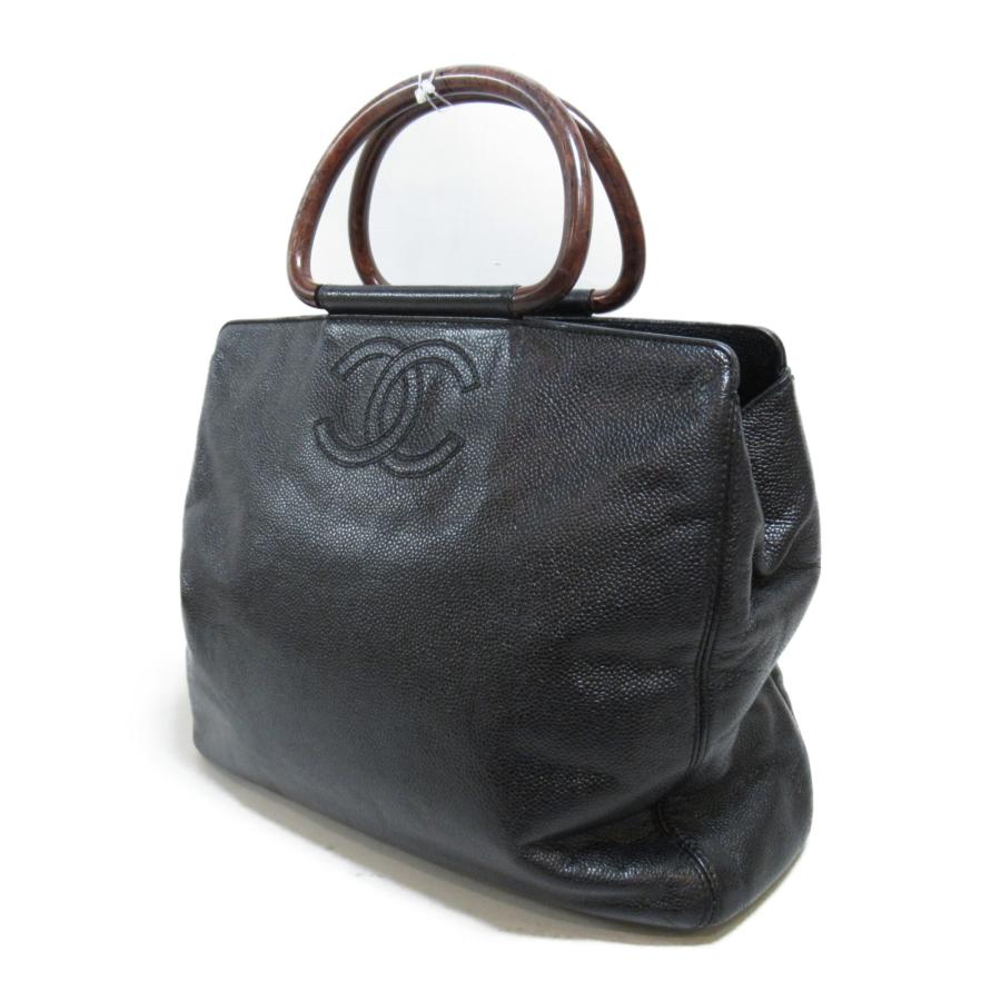CHANEL シャネル ハンドバッグ ウッドハンドルバッグ ブラック系 CHANEL シャネル ハンドバッグ ウッドハンドルバッグ ブラック系