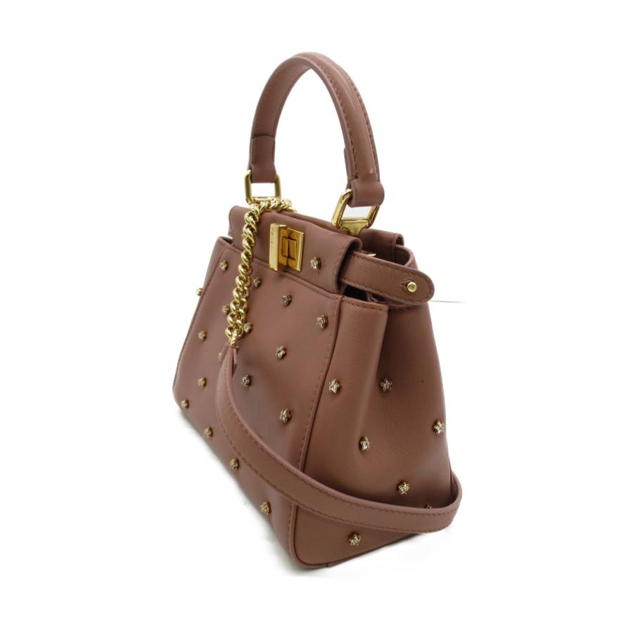 FENDI フェンディ 2wayショルダーバッグ ピーカブーXS ピンク系 レザー 