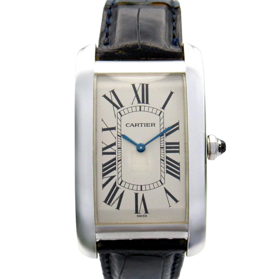 Cartier カルティエ タンクアメリカンLM ブランドオフ CARTIER K18WG カルティエアメリカンタンクWG 無垢腕時計