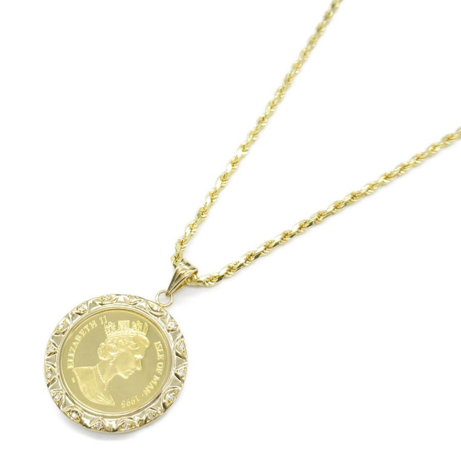 ジュエリー コイン ネックレス ブランドオフ JEWELRY K18（イエロー 