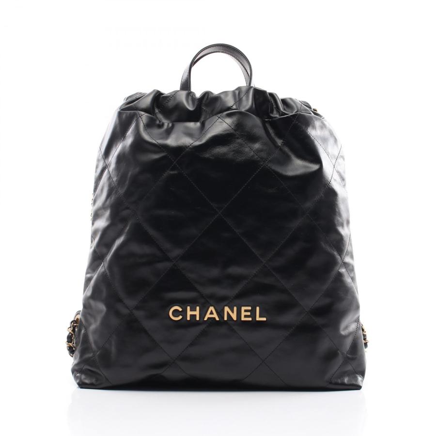 CHANEL シャネル 22 ラージ ブランドオフ レザー リュックサック CHANEL シャネル 22 ラージ ブランドオフ レザー リュックサック