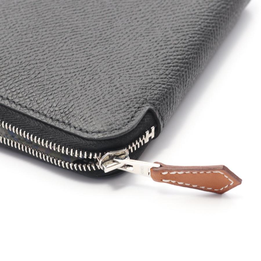 エルメス アザップコンパクト シルクイン ブランドオフ HERMES カーフ（牛革） ラウンド財布 ヴォーエプソン 中の画像