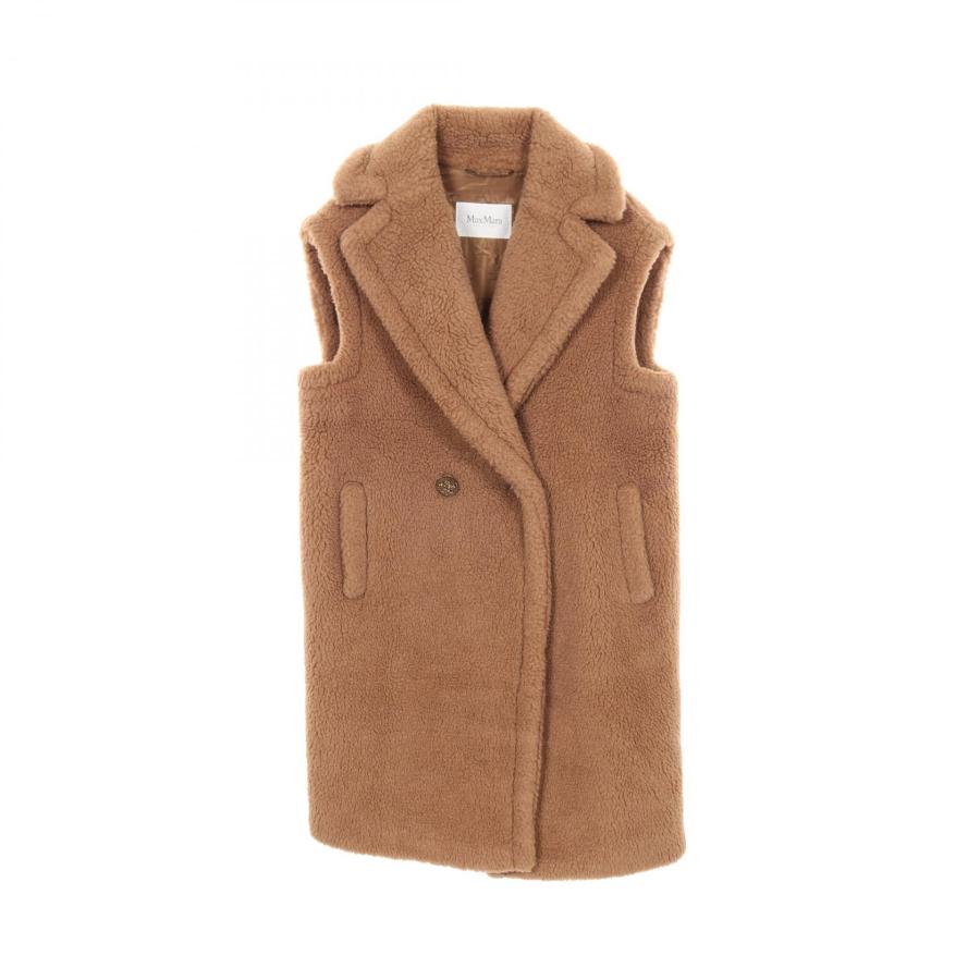 TEDDY テディ ジレ ベスト キャメル XS ファーベスト Max Mara（マックスマーラ） TEDDY テディベア ベスト ブランドオフ