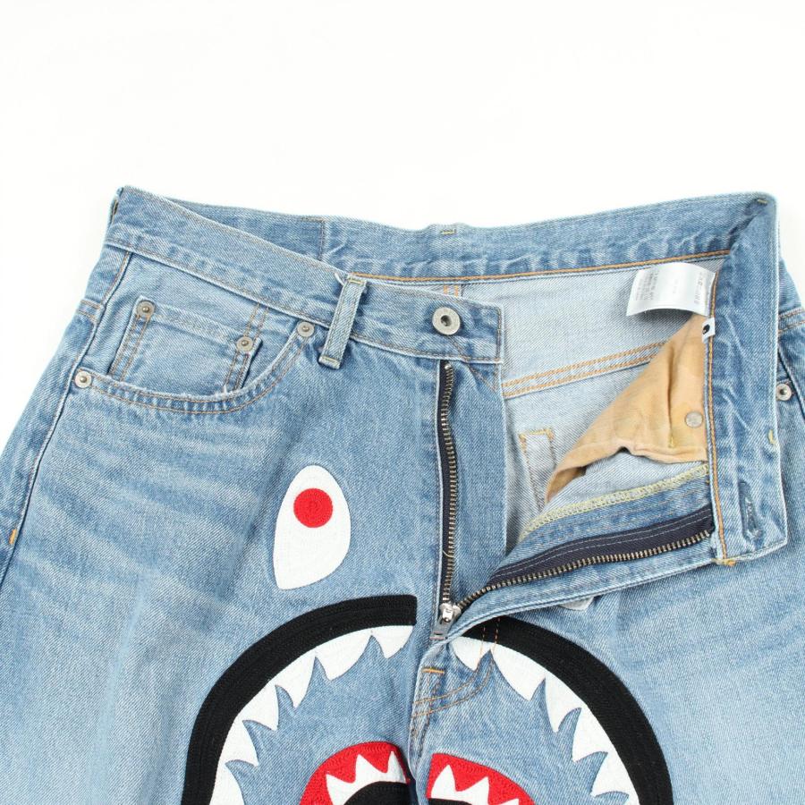 アベイシングエイプ Shark Loose Fit ブランドオフ A BATHING APE コットン デニムパンツ 中古 メンズの画像