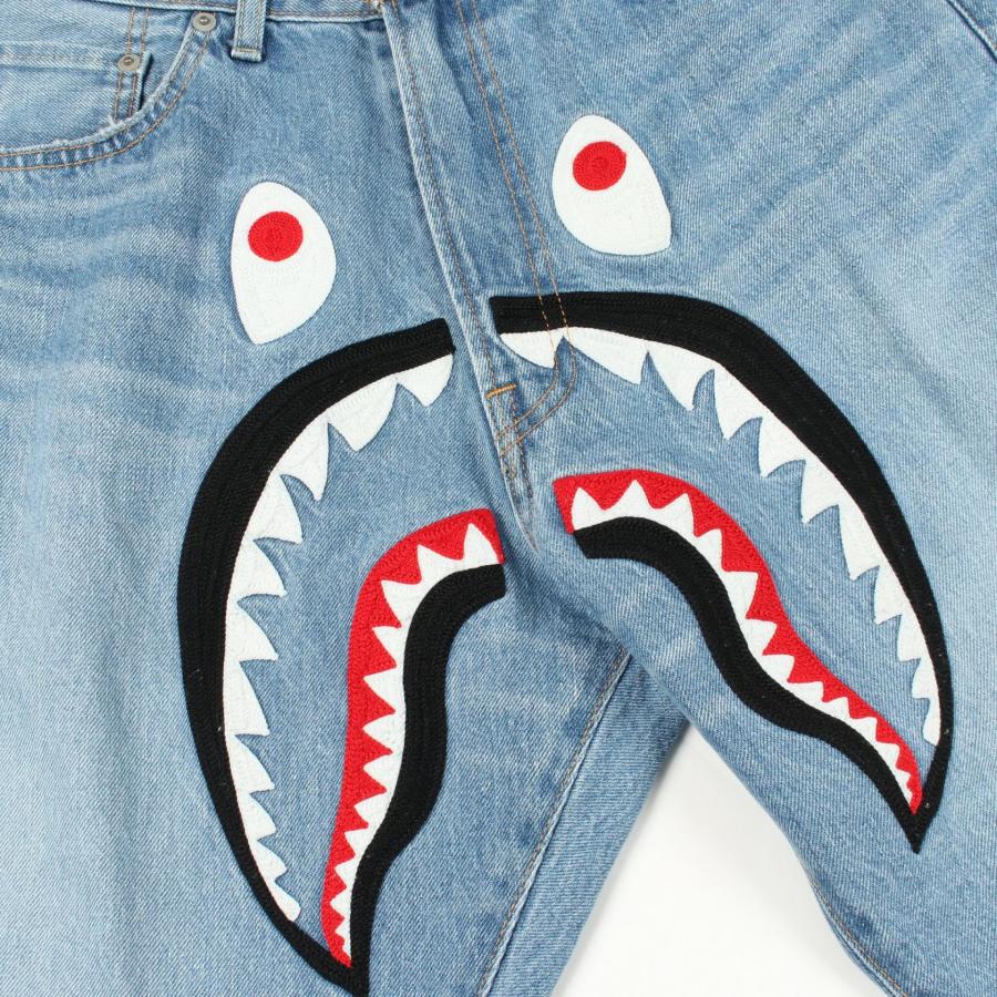 アベイシングエイプ Shark Loose Fit ブランドオフ A BATHING APE コットン デニムパンツ 中古 メンズの画像