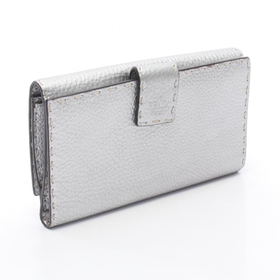 お値下げ✨ フェンディ 財布 二つ折り セレリア レザー 革 グレー コンパクト FENDI（フェンディ） ピーカブー セレリア ブランドオフ レザー 二