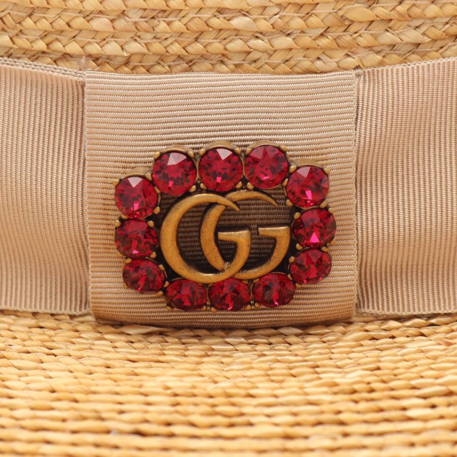 GUCCI（グッチ） GGマーモント ビジュー フェイクパール 麦わら
