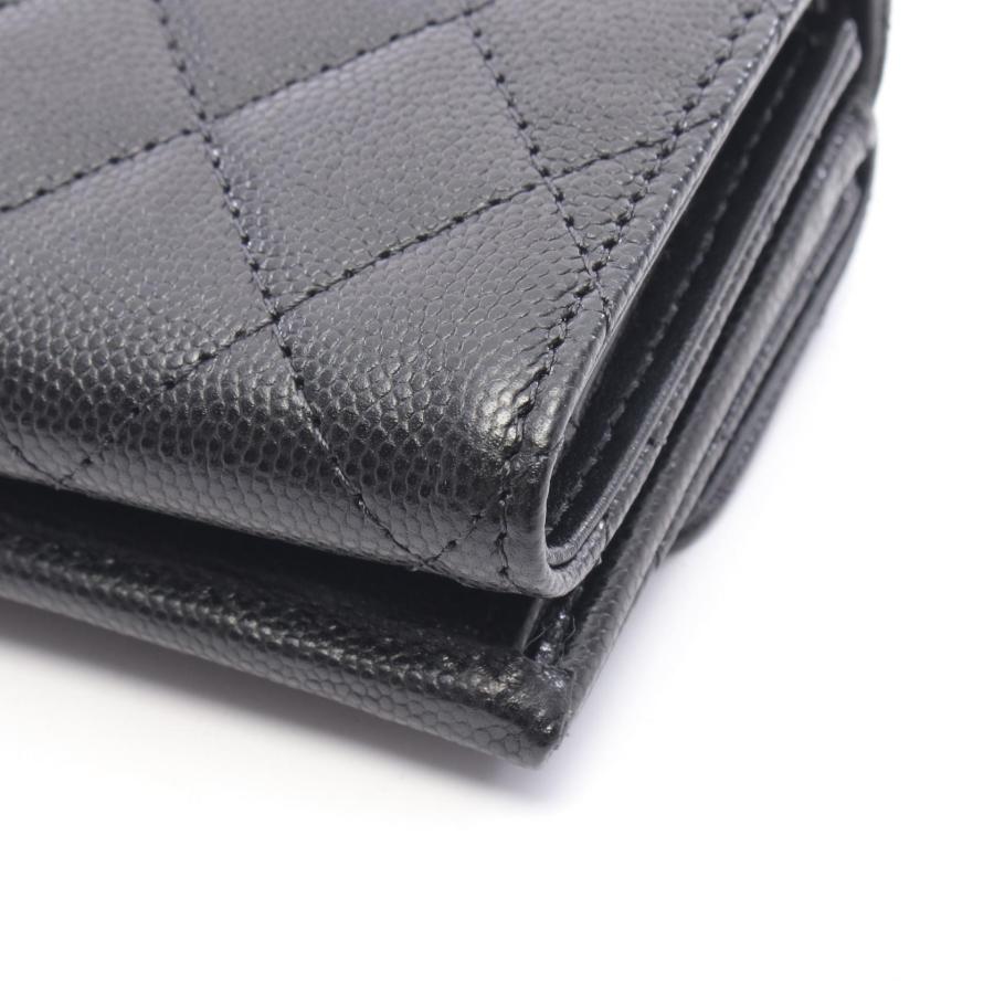 CHANEL マトラッセ スモール フラップ ウォレット シャイニカーフ 黒 CHANEL（シャネル） マトラッセ スモール フラップ ウォレット