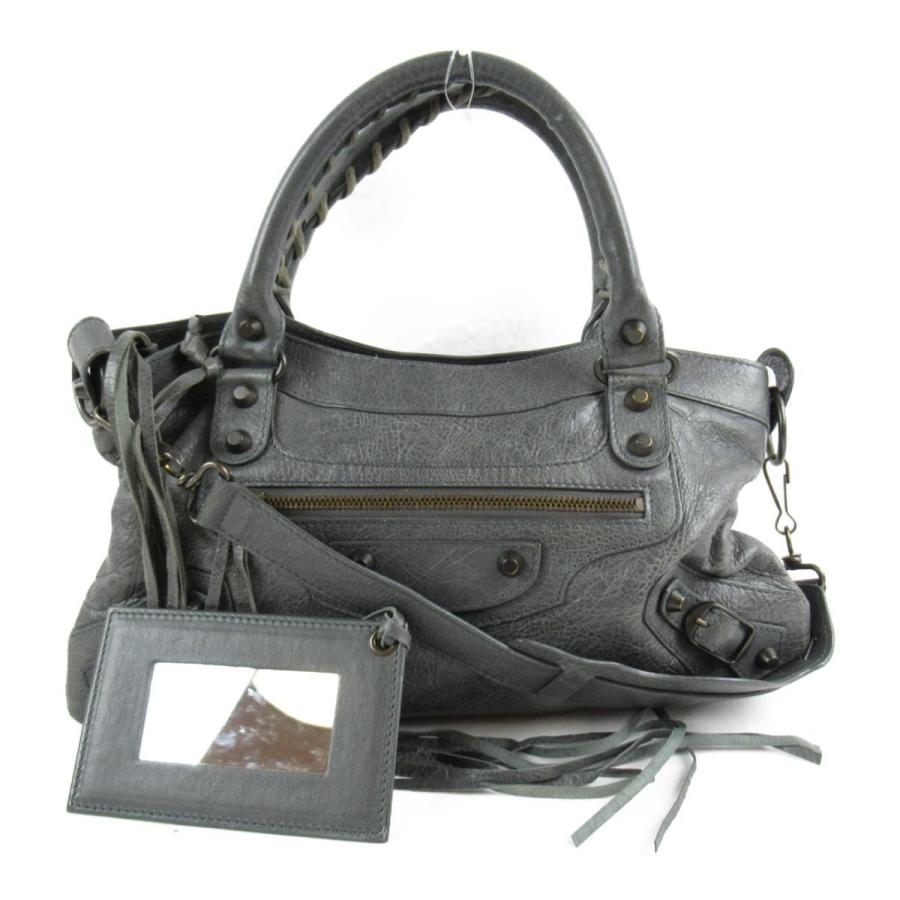 バレンシアガ ザ・ファースト 2wayショルダーバッグ グレー 羊革（ラム