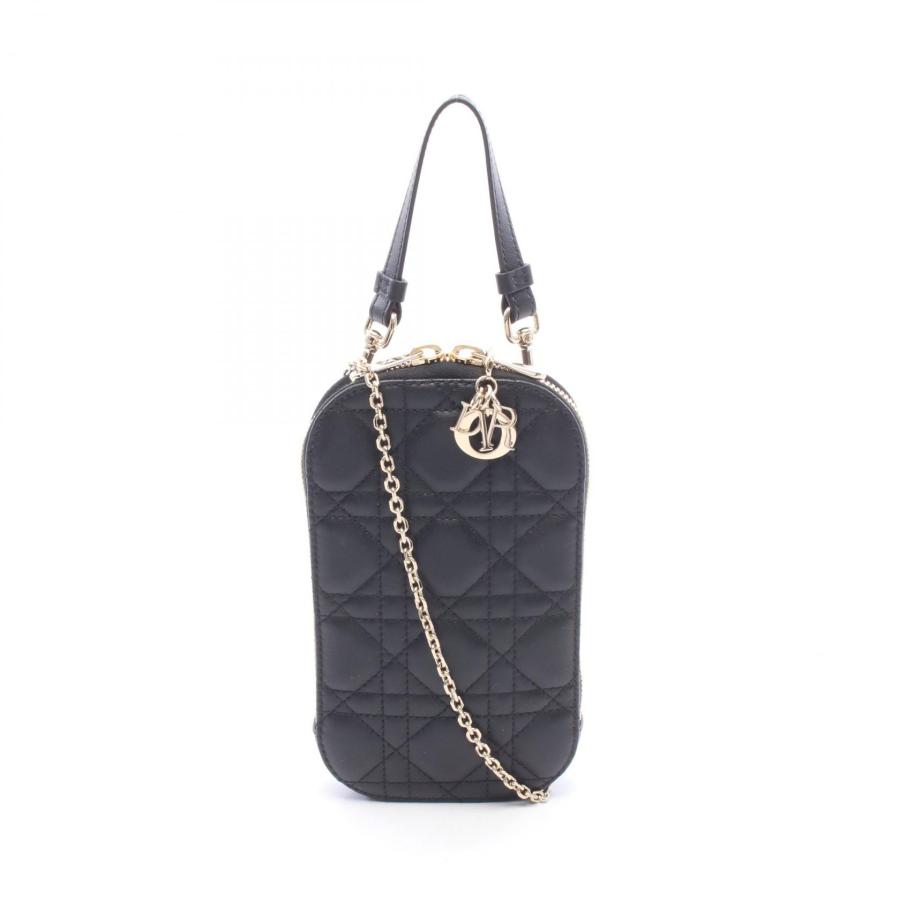 ♡様 Dior Lady Dior フォンホルダー ブラック ディオール LADY DIOR レディディオール フォンホルダー カナージュ