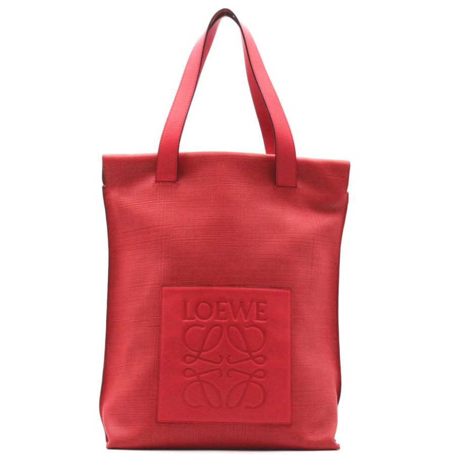 LOEWE ロエベ トートバッグ レッド系 レザー 中古 : ブランドオフ 
