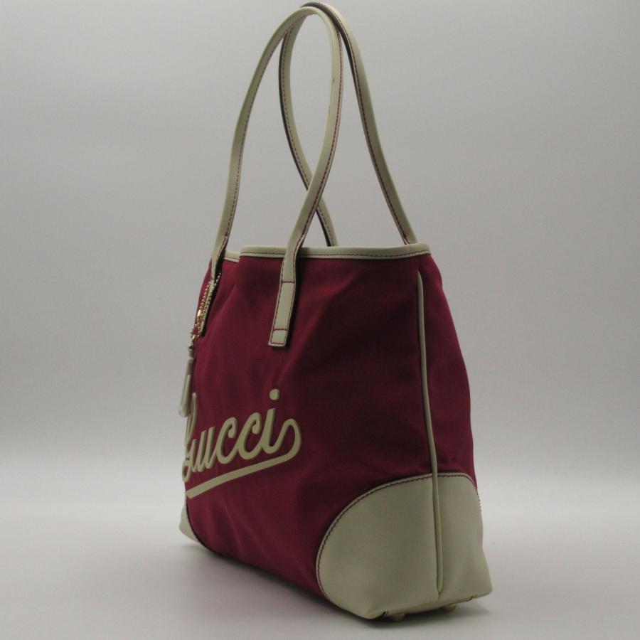 GUCCI グッチ トートバッグ ボルドー系 ナイロン 中古 レディース 
