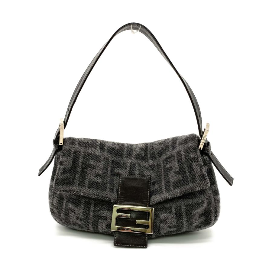 FENDI フェンディ ショルダーバッグ マンマバケット ズッカ柄 グレー系 