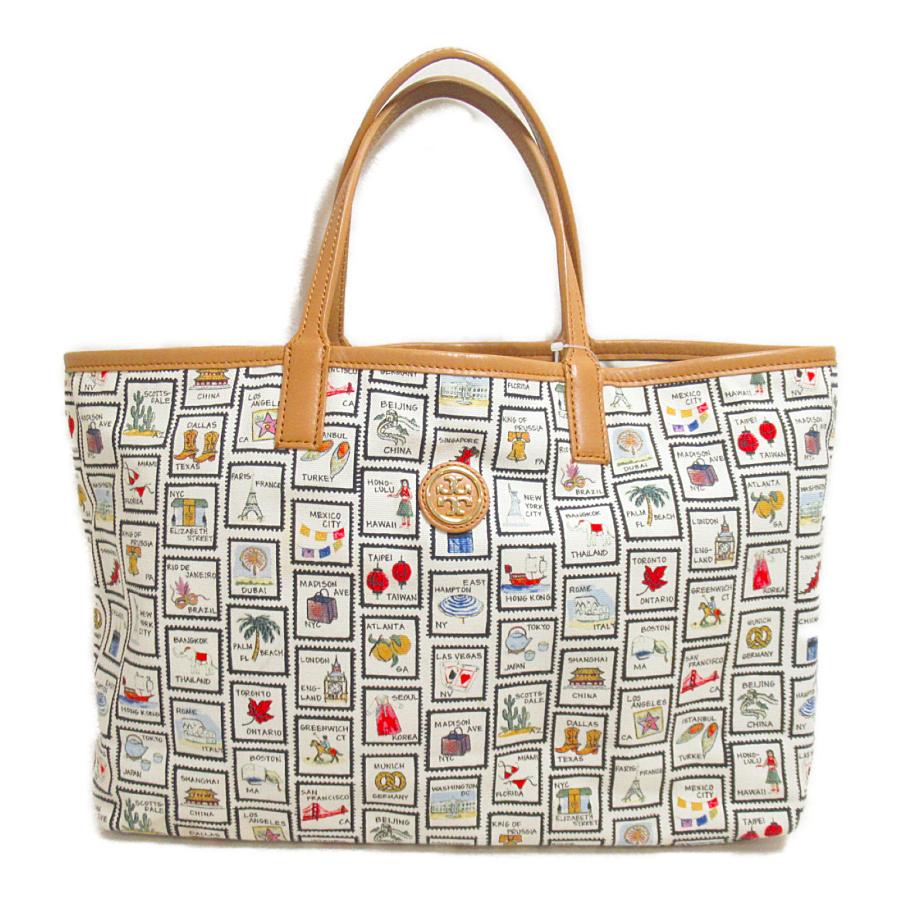 TORY BURCH Tory Burch トリーバーチ トートバッグ 切手柄トート TORY BURCH Tory Burch トリーバーチ トートバッグ 切手柄トート