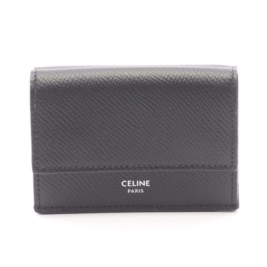 CELINE（セリーヌ） フォールデッド ブランドオフ レザー 三つ折り財布