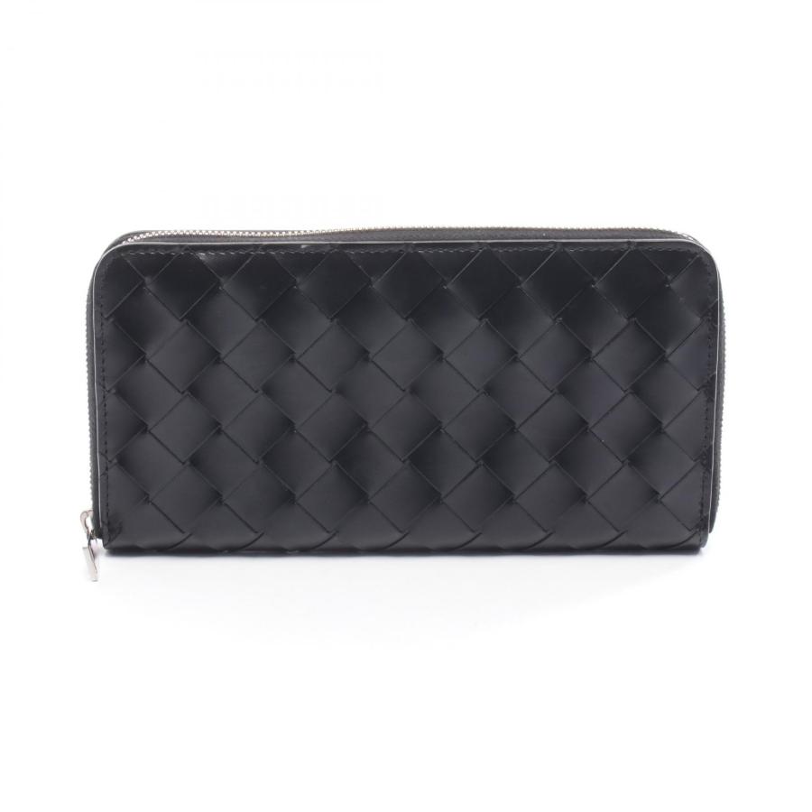 【極美品】ボッテガ　イントレチャート　長財布　ブラック　黒　カーフレザー BOTTEGA VENETA（ボッテガ・ヴェネタ） 長財布 カーフレザー イントレ