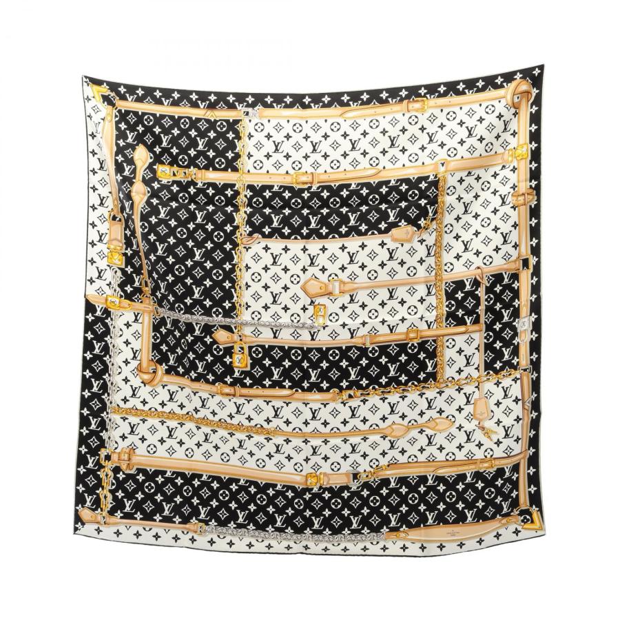 【✨未使用品✨】 ルイ・ヴィトン 大判 シルク スカーフ モノグラム ゴールド LOUIS VUITTON（ルイ・ヴィトン） カレ モノグラム コンフィデンシャル