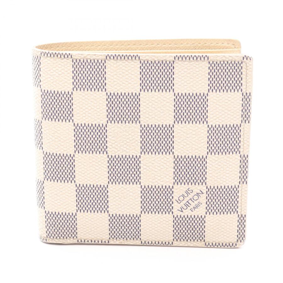 ルイヴィトン ダミエ アズール マルコ 二つ折り財布 白 財布 クレディモネ LOUIS VUITTON（ルイ・ヴィトン） ポルトフォイユ マルコ ブランドオフ
