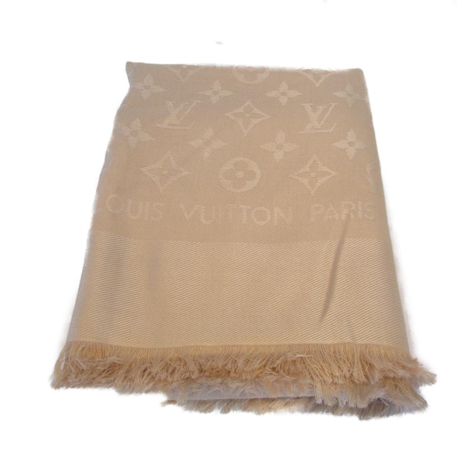 LOUIS VUITTON ルイ・ヴィトン ストール ベージュ系 シルク 中古 LOUIS VUITTON ルイ・ヴィトン ストール ベージュ系 シルク 中古