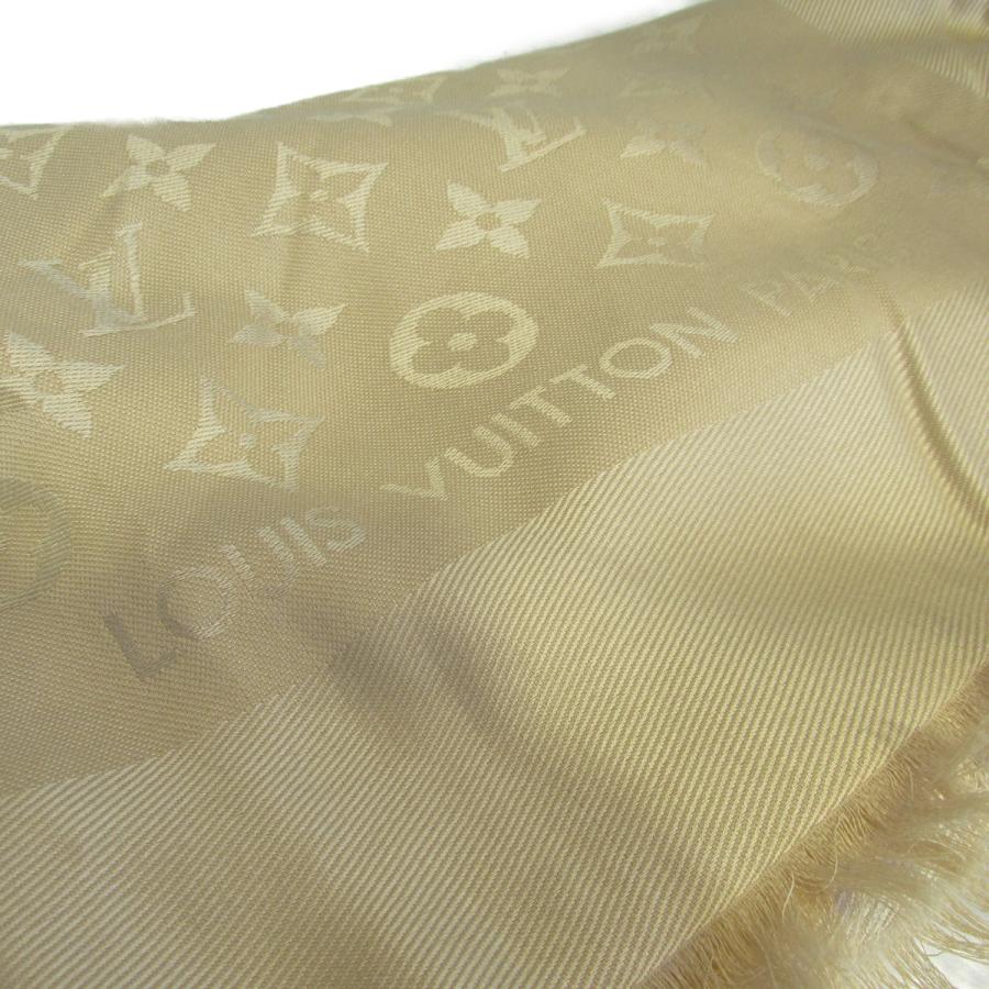 LOUIS VUITTON ルイ・ヴィトン ストール ベージュ系 シルク 中古 LOUIS VUITTON ルイ・ヴィトン ストール ベージュ系 シルク 中古