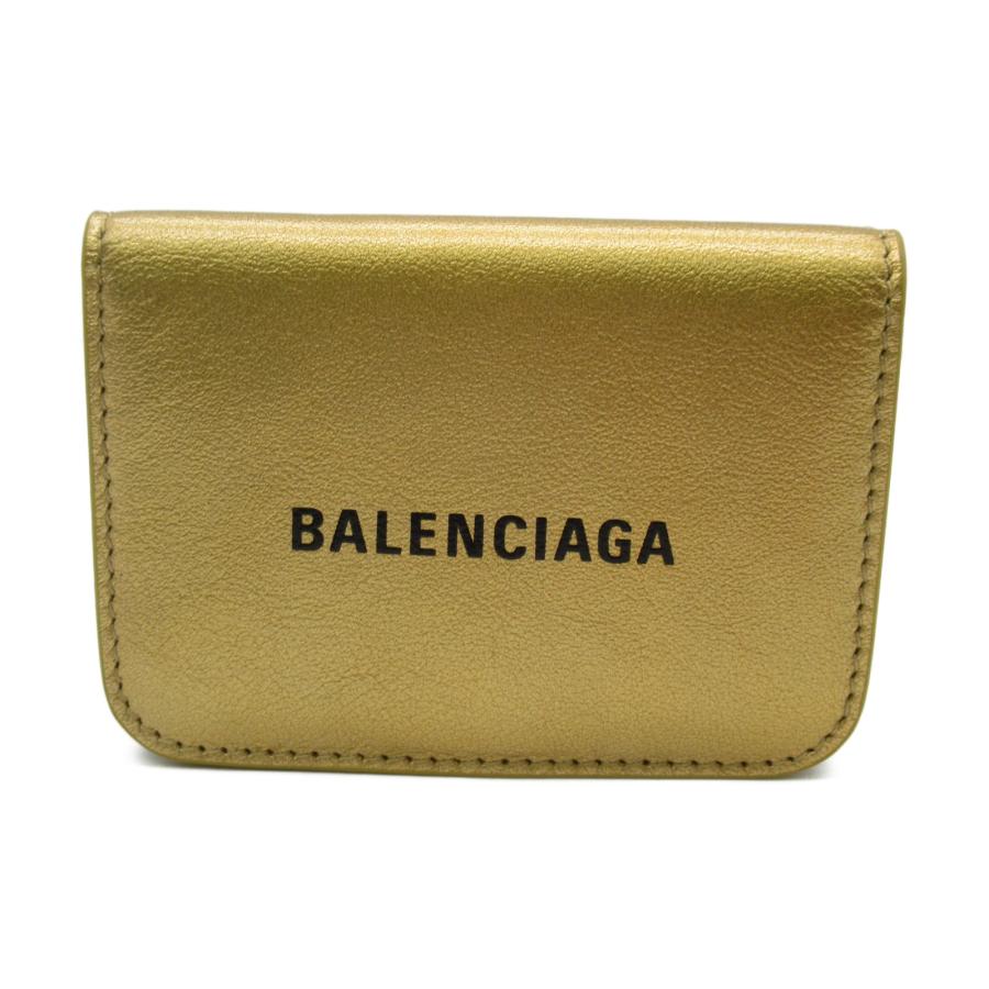 新品 バレンシアガ BALENCIAGA 3つ折り財布 キャッシュ ゴールド