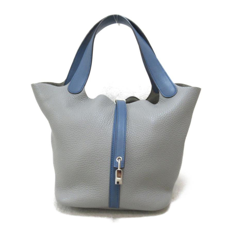 HERMES エルメス トートバッグ ピコタンロックMMタッチ ブルーアガット  