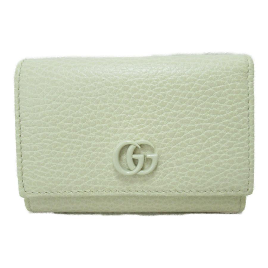 GUCCI グッチ 三つ折り財布 GGモーマント三つ折り財布 ホワイト系 