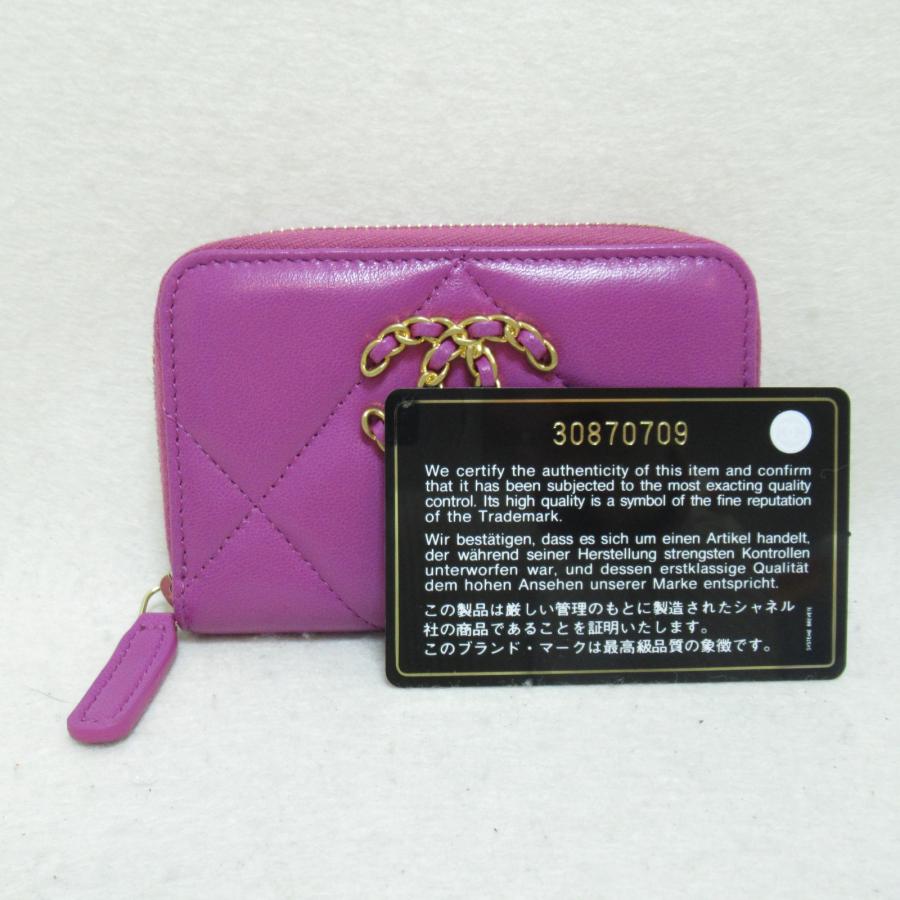 CHANEL シャネル コインケース シャネル19コインケース パープル CHANEL シャネル コインケース シャネル19コインケース パープル