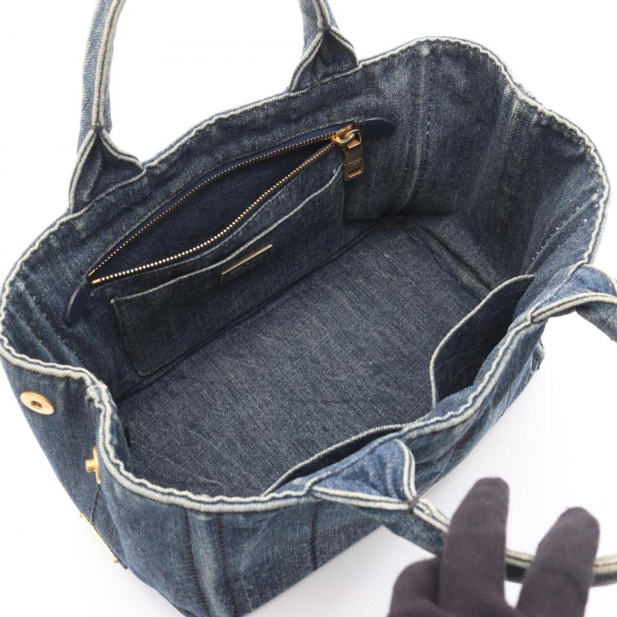 PRADA（プラダ） CANAPA カナパ ミニ ブランドオフ デニム トート