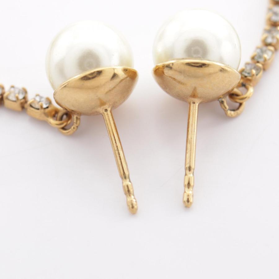 【美品】Dior トライバル ピアス パール CDロゴ ゴールド 片耳 ディオール トライバル CDロゴ ブランドオフ Dior GP（ゴールドメッキ