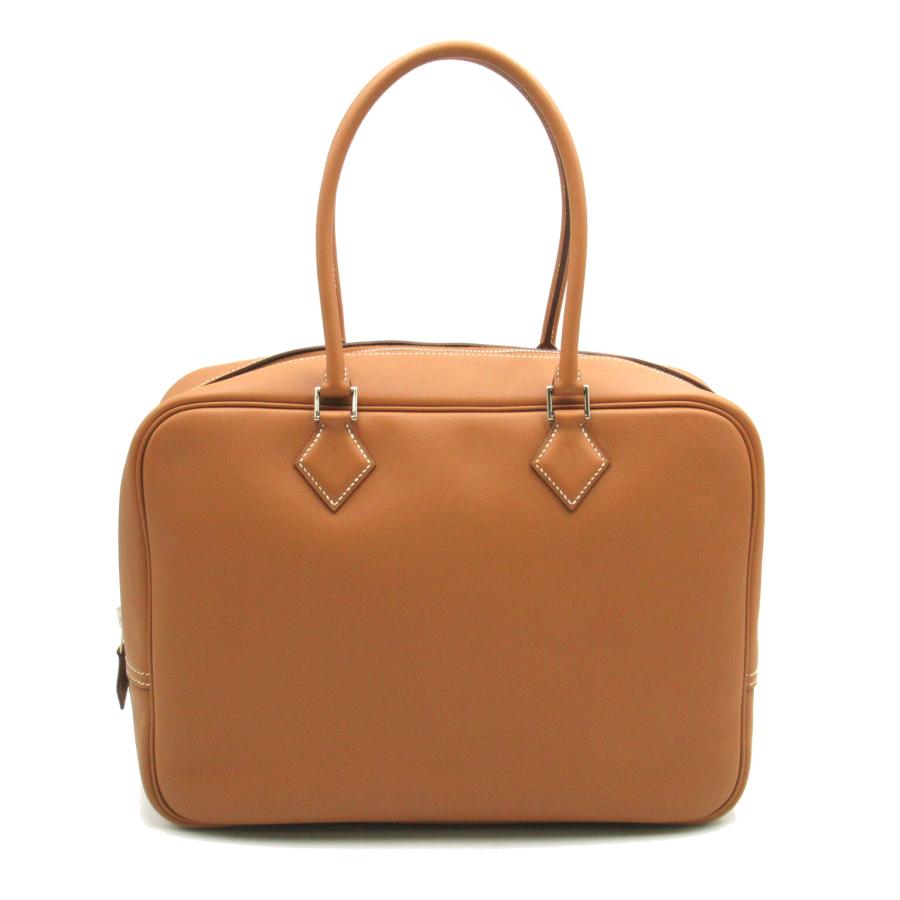 HERMES エルメス ハンドバッグ プリュム32 ブラウン系 レザー 中古 