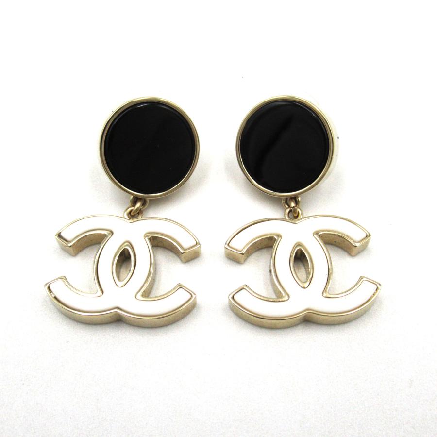 CHANEL シャネル ピアス B23C ココマークピアス ブラック系 GP 