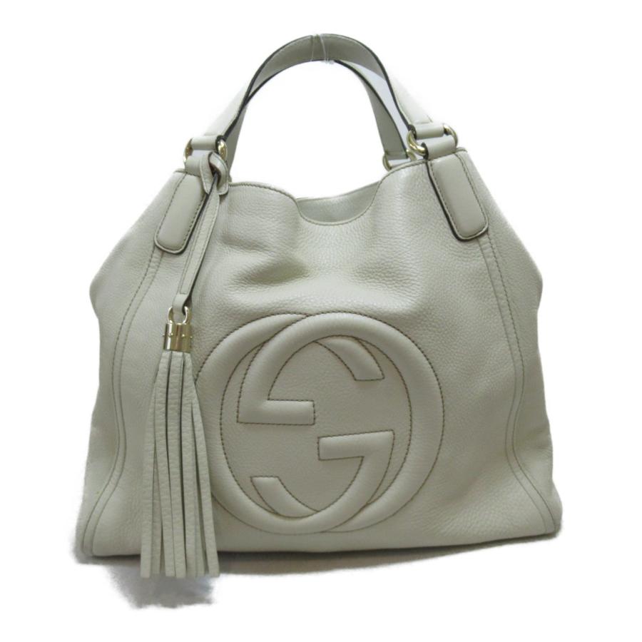 GUCCI グッチ トートバッグ ホワイト系 レザー 中古 レディース 
