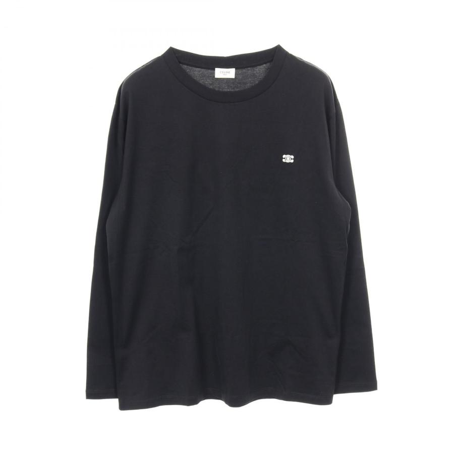 セリーヌ CELINE トリオンフ 刺繍 カットソー 衣料品 トップス コットン メンズ ブラック系 【中古】 CELINE（セリーヌ） トリオンフ 刺繍 ブランドオフ コットン