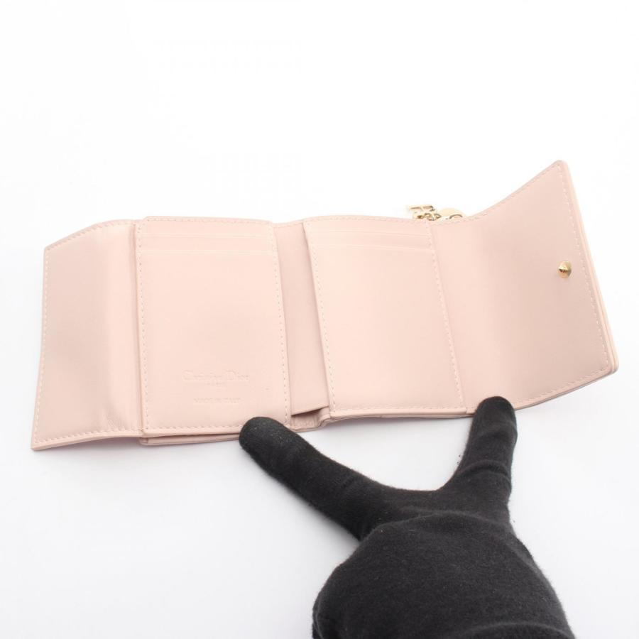 極美品　Dior レディディオール カナージュ ロータス コンパクトウォレット ディオール LADY DIOR ロータスウォレット カナージュ コンパクト