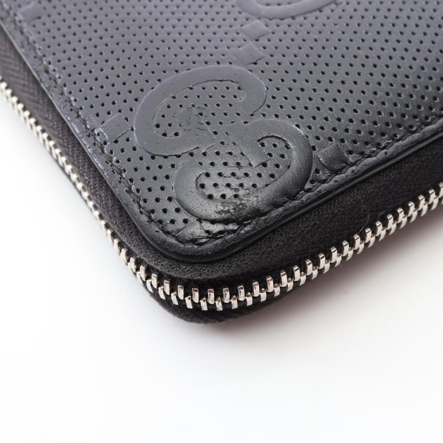 【新品同様】グッチ ラウンドジップ長財布 GGエンボス GGシグネチャー GUCCI（グッチ） GGエンボス ブランドオフ レザー ラウンド長財布
