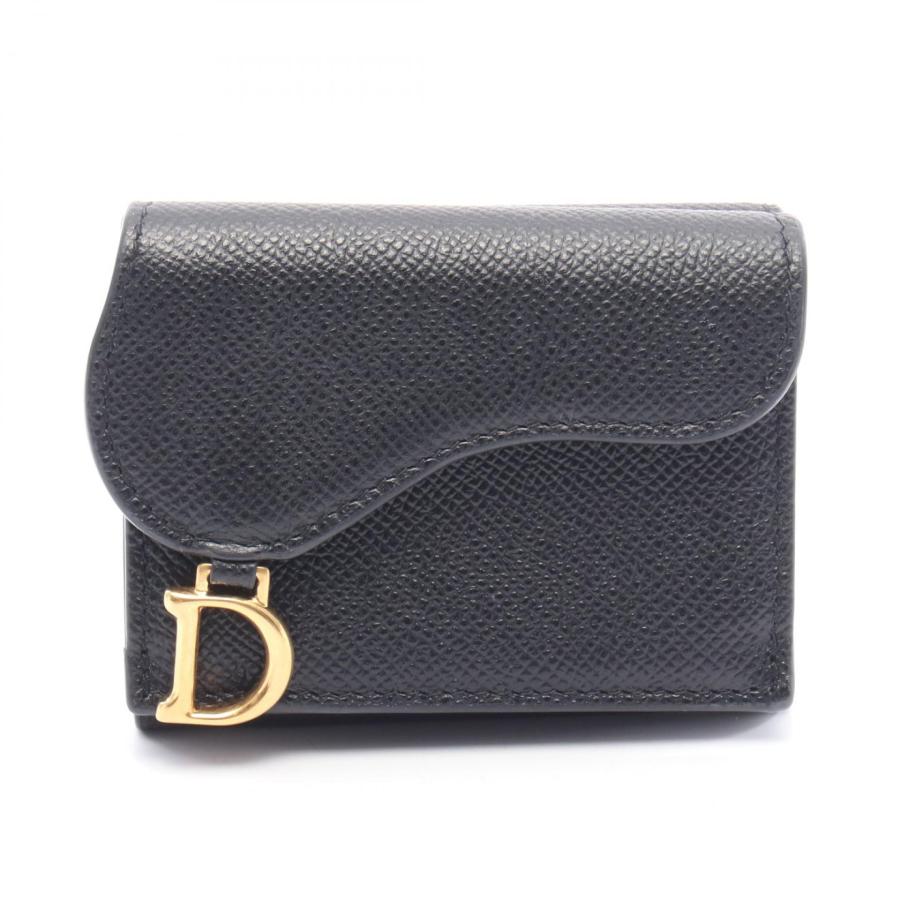 美品 Diorディオールsaddleサドル三つ折り財布 Dior ディオール サドル ロータスウォレット 三つ折り財布 (Dior