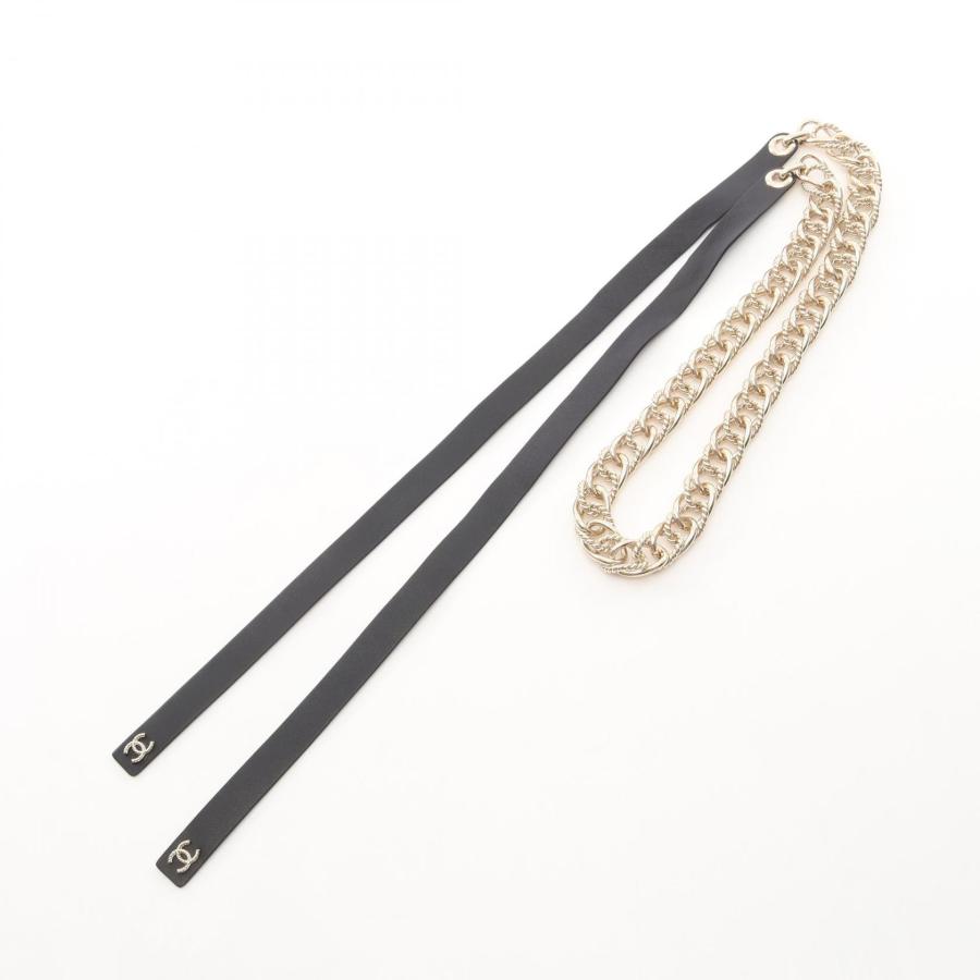 【CHANEL シャネル　チェーンベルト　リボンベルト】 CHANEL（シャネル） ココマーク リボン チェーン ブランドオフ レザー