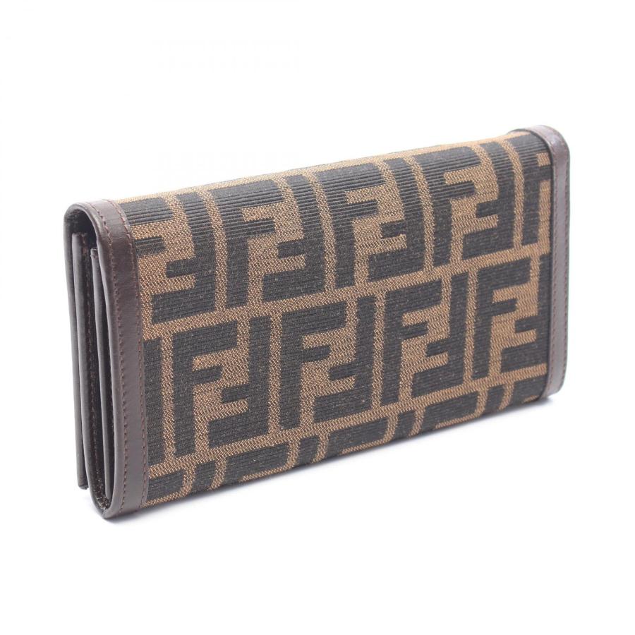 FENDI（フェンディ） ズッカ ブランドオフ キャンバス 二つ折り長財布