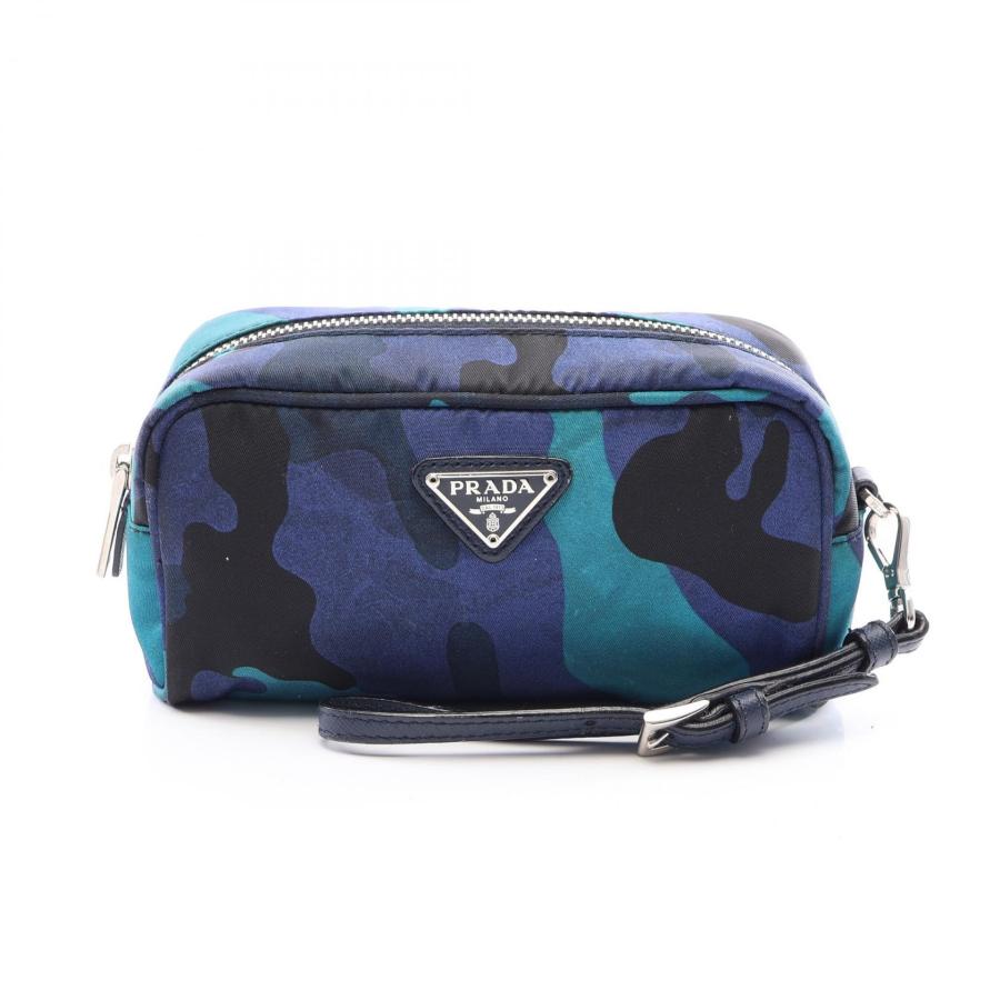 美品　PRADA プラダ　ナイロン マルチポーチ トライアングルロゴ PRADA（プラダ） 爆買 トライアングルロゴ カモフラージュ ブランド