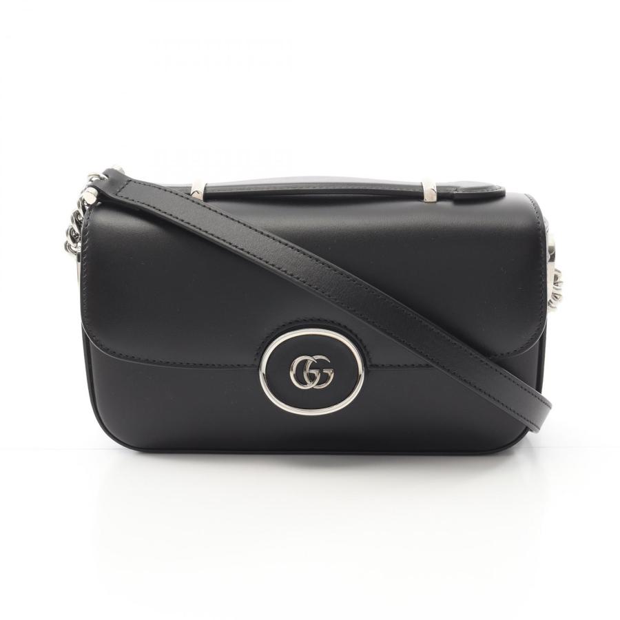 GUCCI（グッチ） ダブルG ブランドオフ レザー ショルダーバッグ 