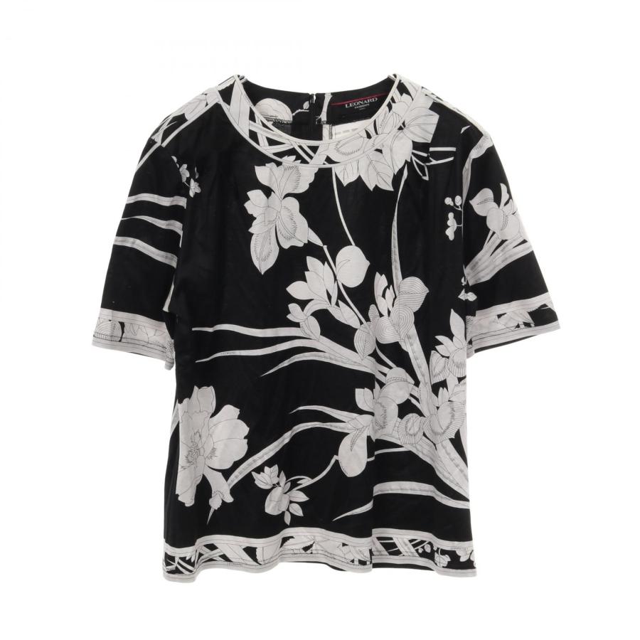 美品 レオナールパリ　シルク100% ブラウス 44 大きいサイズ　イタリア製 レオナールファッション ブランドオフ LEONARD FASHION シルク